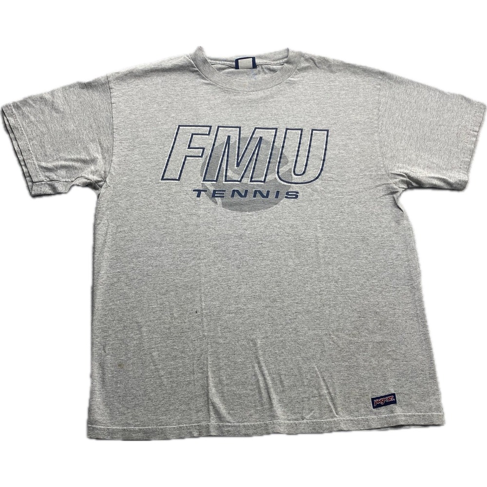 VTG 90s JanSport FMU Tennis Spell Out T-Shirt Size L College
